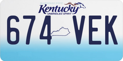 KY license plate 674VEK