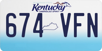 KY license plate 674VFN
