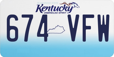 KY license plate 674VFW