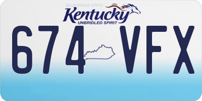 KY license plate 674VFX