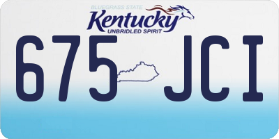 KY license plate 675JCI