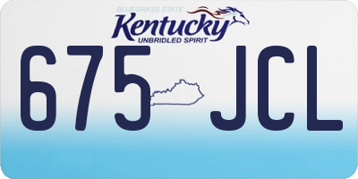 KY license plate 675JCL