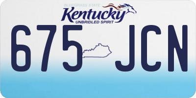 KY license plate 675JCN
