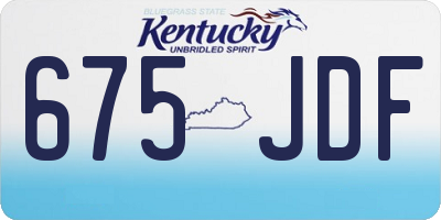 KY license plate 675JDF