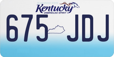 KY license plate 675JDJ