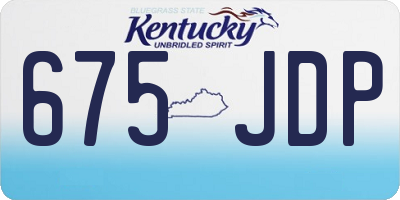 KY license plate 675JDP