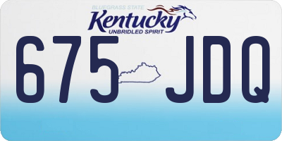 KY license plate 675JDQ