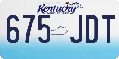 KY license plate 675JDT