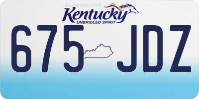 KY license plate 675JDZ