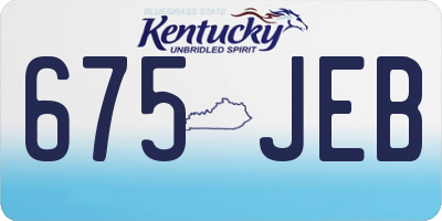 KY license plate 675JEB