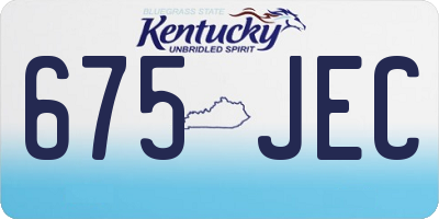 KY license plate 675JEC