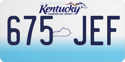 KY license plate 675JEF