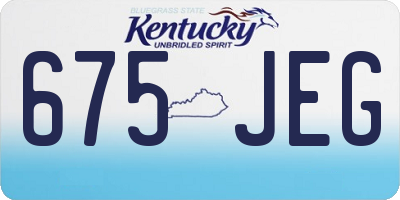 KY license plate 675JEG