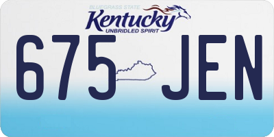 KY license plate 675JEN