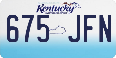 KY license plate 675JFN