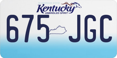 KY license plate 675JGC
