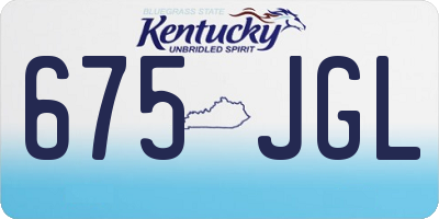 KY license plate 675JGL