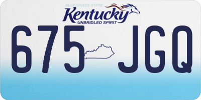 KY license plate 675JGQ