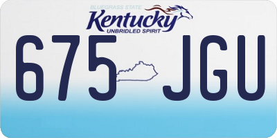 KY license plate 675JGU