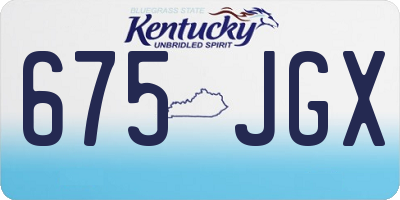 KY license plate 675JGX
