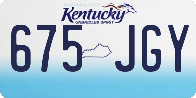 KY license plate 675JGY