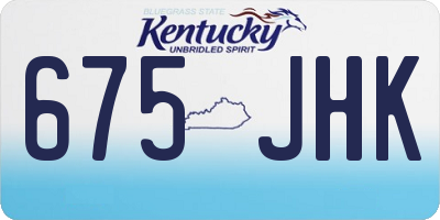 KY license plate 675JHK