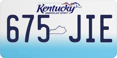 KY license plate 675JIE