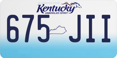 KY license plate 675JII