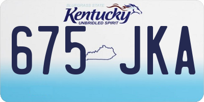 KY license plate 675JKA