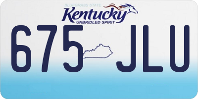 KY license plate 675JLU