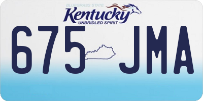 KY license plate 675JMA