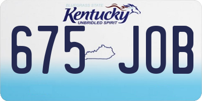 KY license plate 675JOB