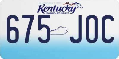KY license plate 675JOC