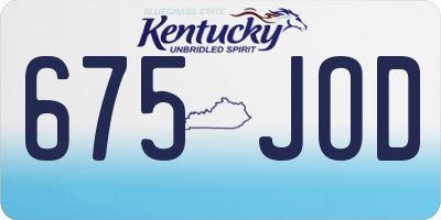 KY license plate 675JOD