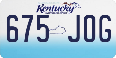 KY license plate 675JOG