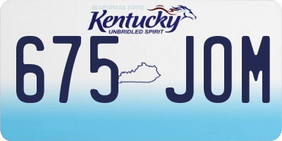 KY license plate 675JOM