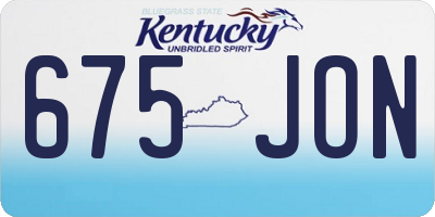 KY license plate 675JON