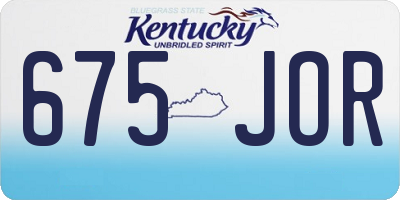 KY license plate 675JOR