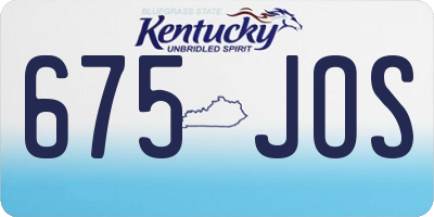 KY license plate 675JOS