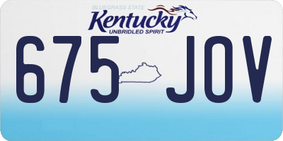 KY license plate 675JOV