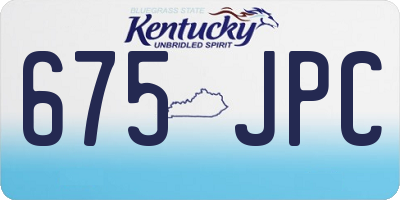 KY license plate 675JPC