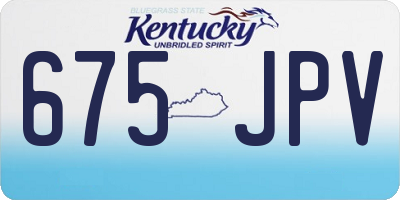 KY license plate 675JPV