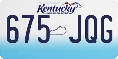KY license plate 675JQG