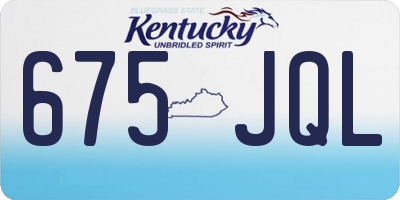 KY license plate 675JQL