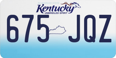 KY license plate 675JQZ