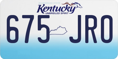 KY license plate 675JRO