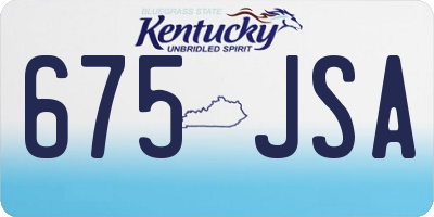 KY license plate 675JSA