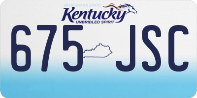 KY license plate 675JSC