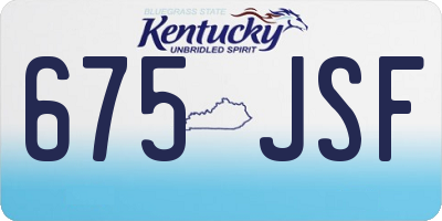 KY license plate 675JSF