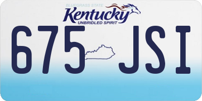 KY license plate 675JSI